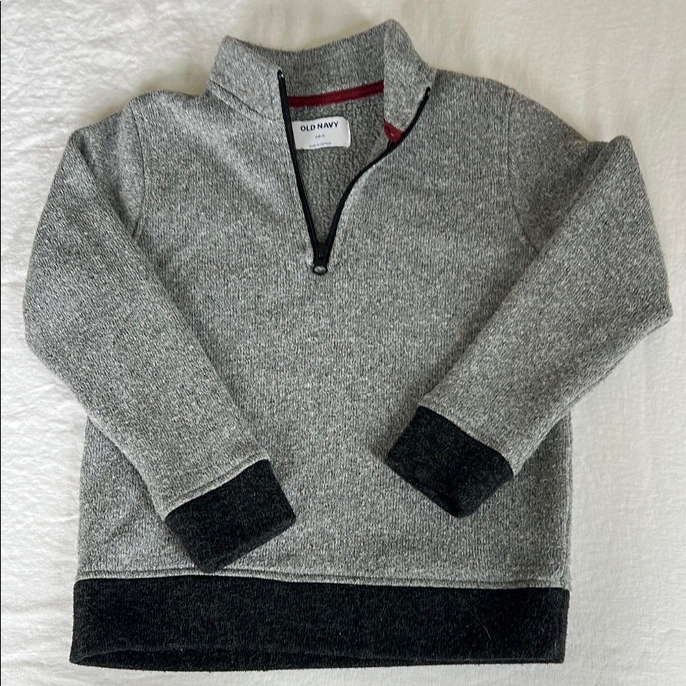 Old Navy Gray Quarter-Zip Sweater
